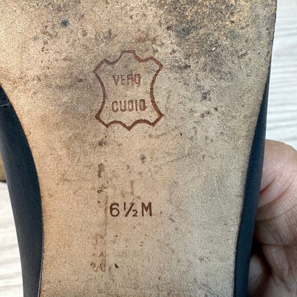 Enzo Angiolini Lieutenant Loafer SZ 6.5M Blue Leather Gold Studded Slip On Flat - Picture 10 of 10